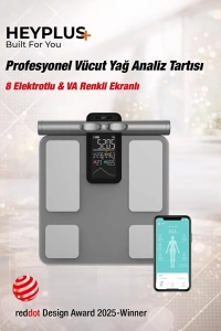 Profesyonel Akıllı Bluetooth Tartı Baskül 8 Elektrotlu Hassas Yağ Ölçer Vücut Analiz Tartısı